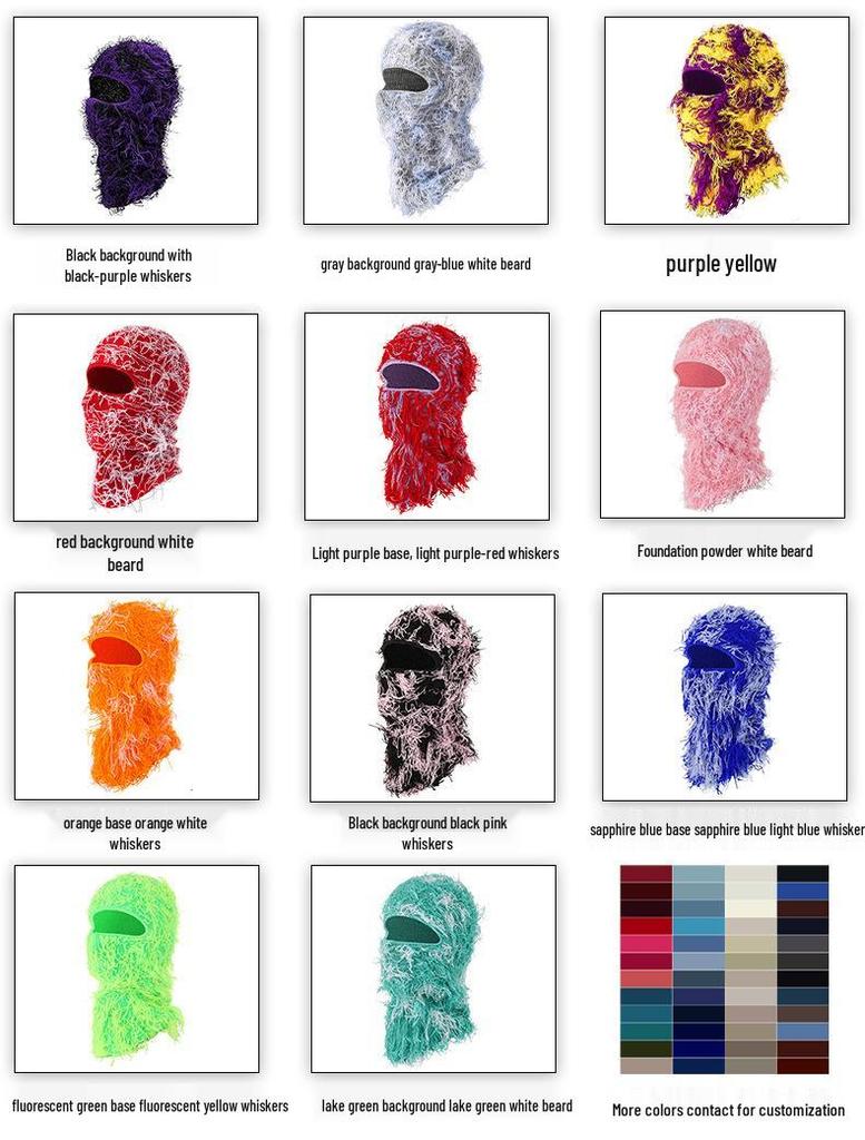 Single-Hole Knitted Prank Mask: Acrylic Yarn Balaclava for Outdoor Warmth