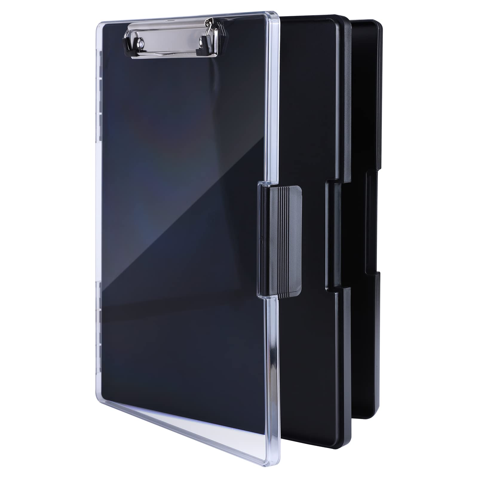 

FRETONBA Clipboard Folder, A4 File Board, Large Capacity Binder Storage Case, Writing Pad, Two-Tier Horizontal Opening Document Case, Reusable Clear C