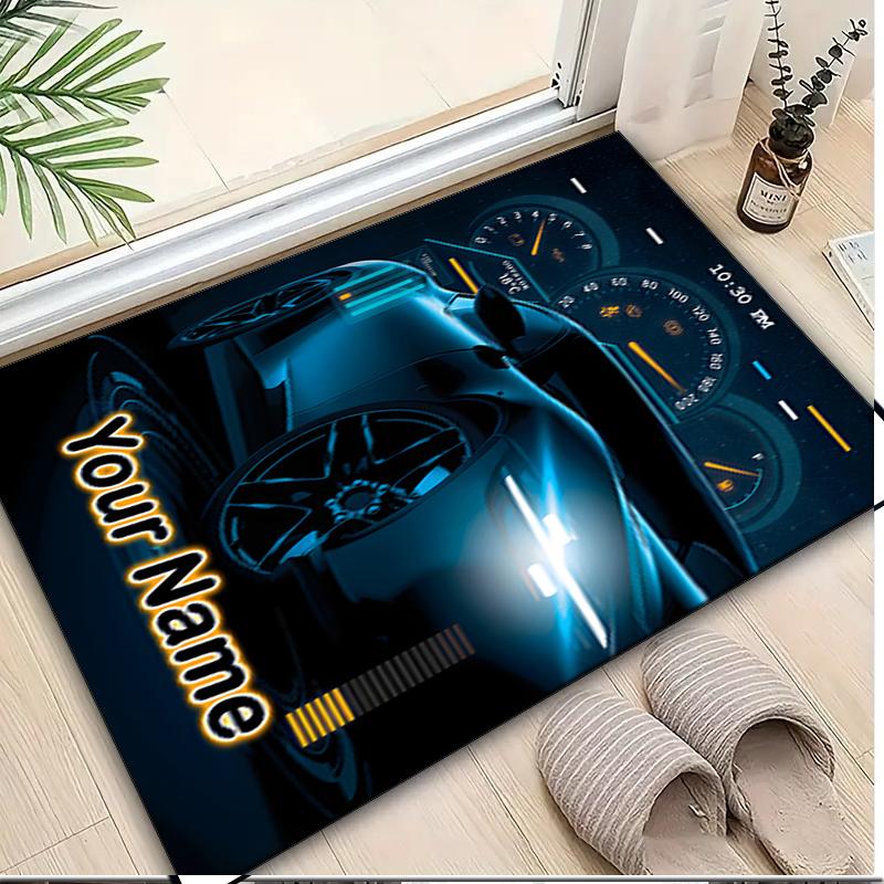 1PC Custom Name Night Drive Adventure Theme Floor Mat Ideal for Living Room, Game Rooms, Office, Bedroom, Office Floor Mat , Floor Mats for Home
