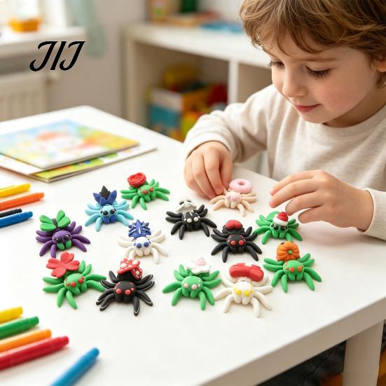 Halloween Classroom Prizes 15Pcs Articulated Small Spiders, 3D Printed Glow in The Dark Spider Egg Spooky Toys for Kids Set, Glowing Movable