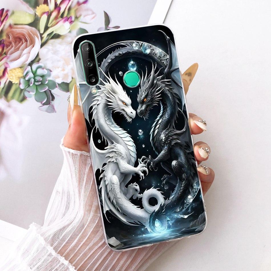 For Huawei Y7p Cool Dragon Tiger Pattern Phone Case For Huawei Y7P 2020 ART-L28 ART-L29 Soft Silicone TPU Cases
