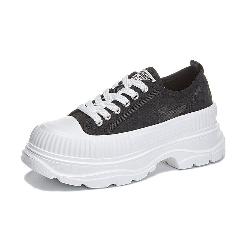 Foam sole white shoes women's 2025 summer new mesh breathable women's shoes thick sole heightening board shoes versatile casual shoes