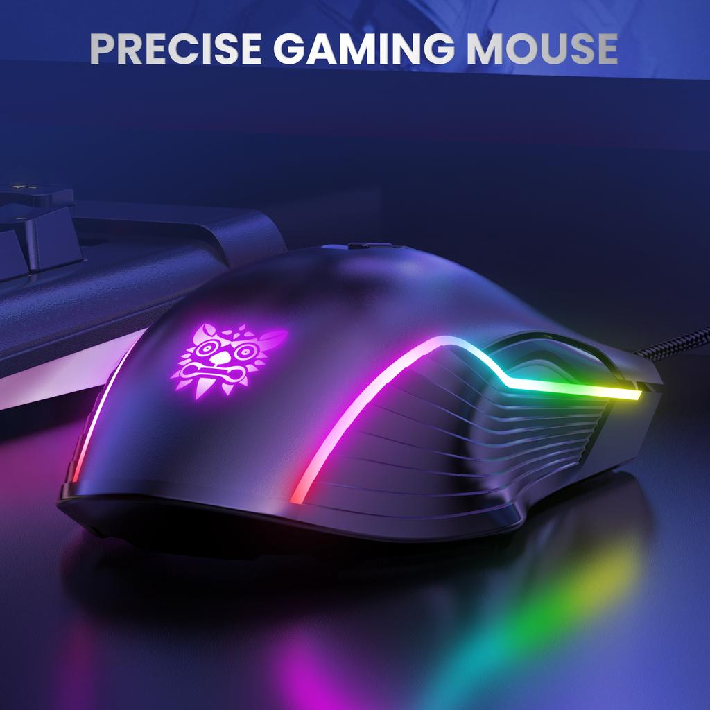 CW905 RGB Gaming-Maus Kabelgebunden mit RGB-Hintergrundbeleuchtung, 6 einstellbare DPI bis zu 6400, Ergonomische Gamer-Laptop-PC-Maus mit 7 programmierbaren Tasten
