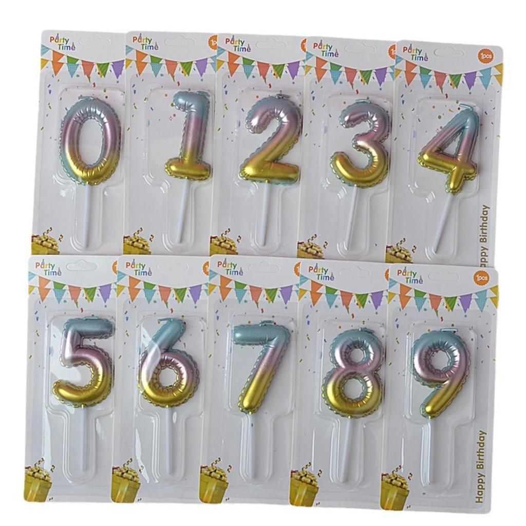 Creative Number Candles Color Candle Birthday Cake Decoration Gradient Cake Love Topper Party Supplies Decorate Boys Girls 123