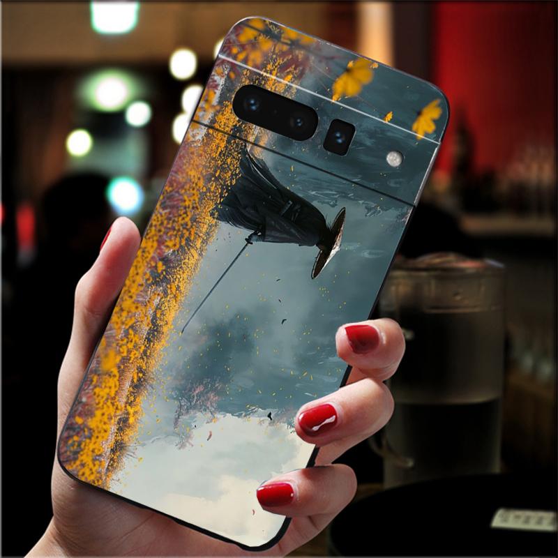 For Google Pixel 10 9 Pro XL Silicone Phone Soft Case For Google Pixel 9A 8A 7A 6A 5 Cover Shell Japanese Samurai Sword Anime