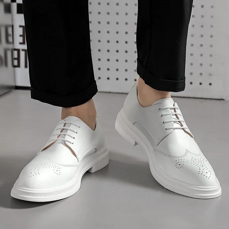 2025 Spring New Luxury Brand Men's British Style Oxford Shoes Soled Formal Leather Shoes Classic Business Wedding Shoes