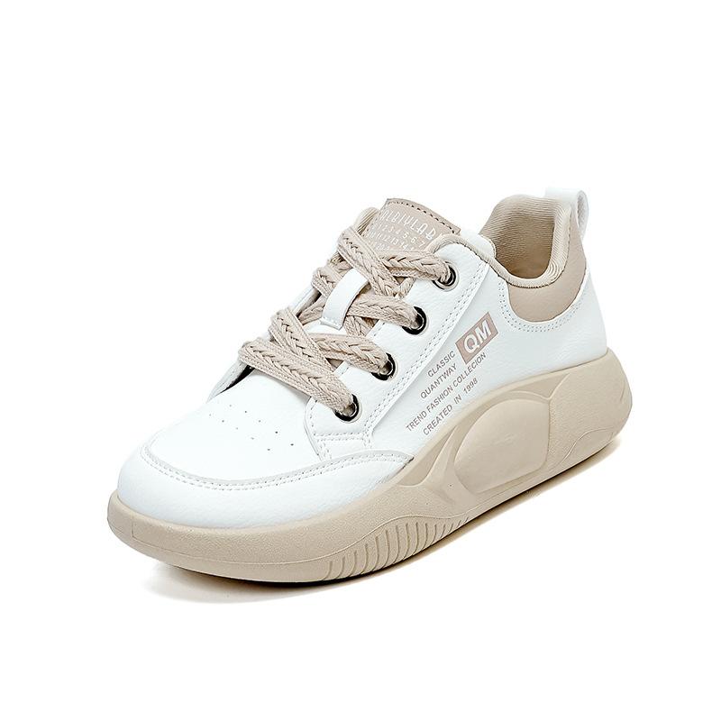 

2025 spring little white shoes women s shoes new Korean version student platform heightening board shoes casual shoes mother Forrest Gump shoes 40 бежевий
