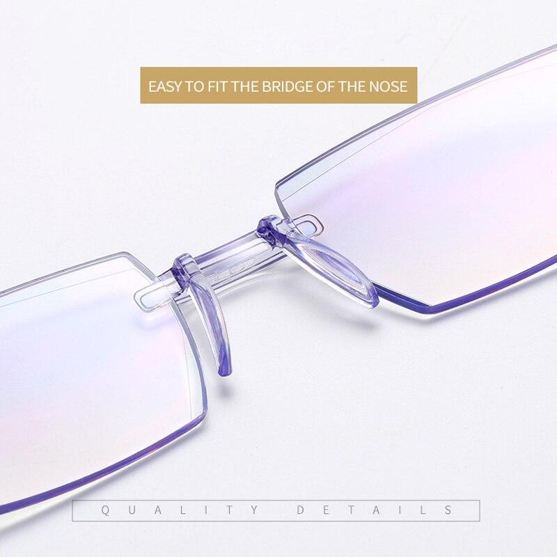 Rimless Anti Blue Light/Rays Myopia Glasses Men Women Nearsighted Eyeglasses