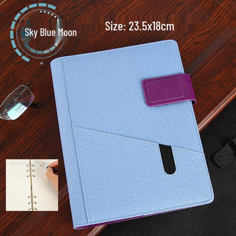 Multifunctional Red Business Notepad with Ins Style for Meetings & Daily Records