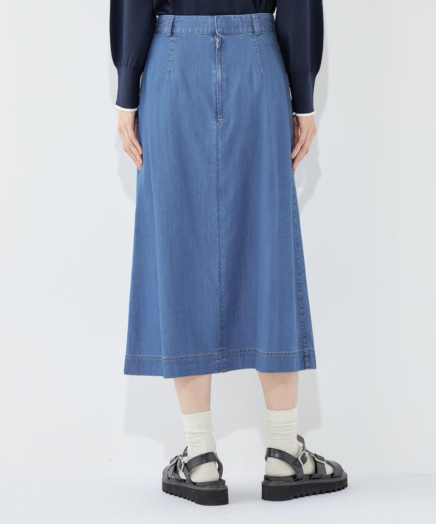 Petit Honfleur Denim Flare Skirt 67cm Women's (524276), Blue,