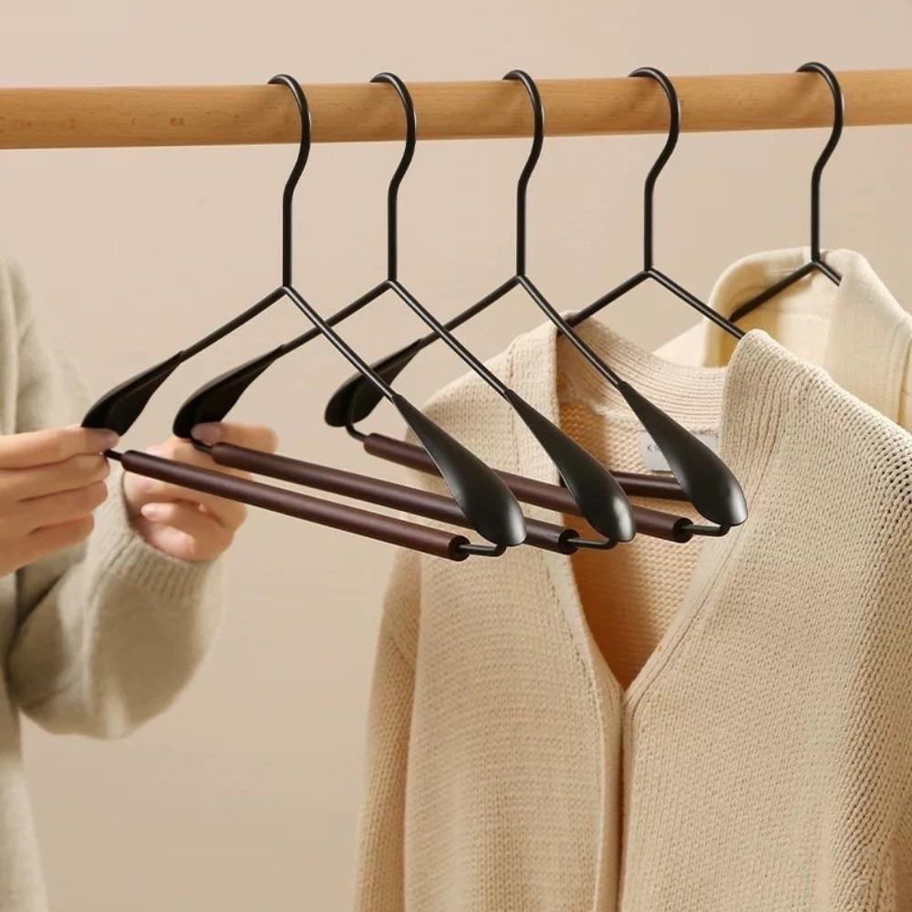 3PCS Thickened Ironwork Clothes Hanger Vintage Anti Slip Hanger Beech Wood Hanger  Thick Clothes