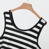 2026 Summer Modal Striped Plus Size Elastic Spaghetti Strap Vest
