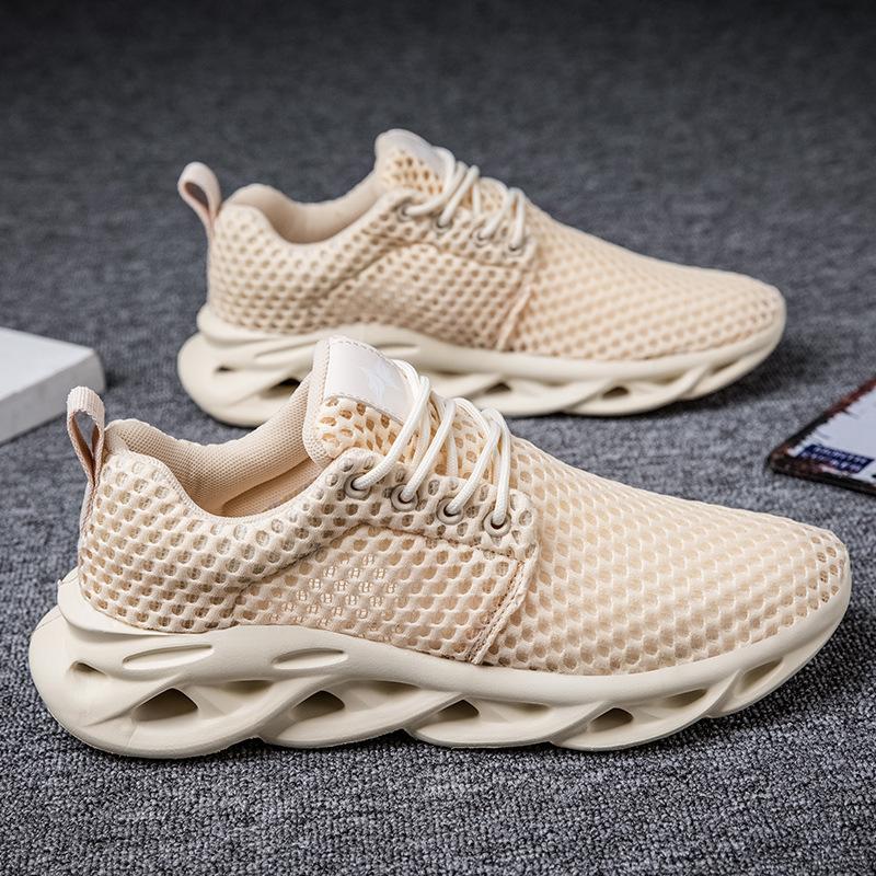 Spring and Summer Men's Large Size Trendy Shoes Hollow and Breathable Boys' Sports Shoes Running Net Shoes Youth Casual Blade Shoes