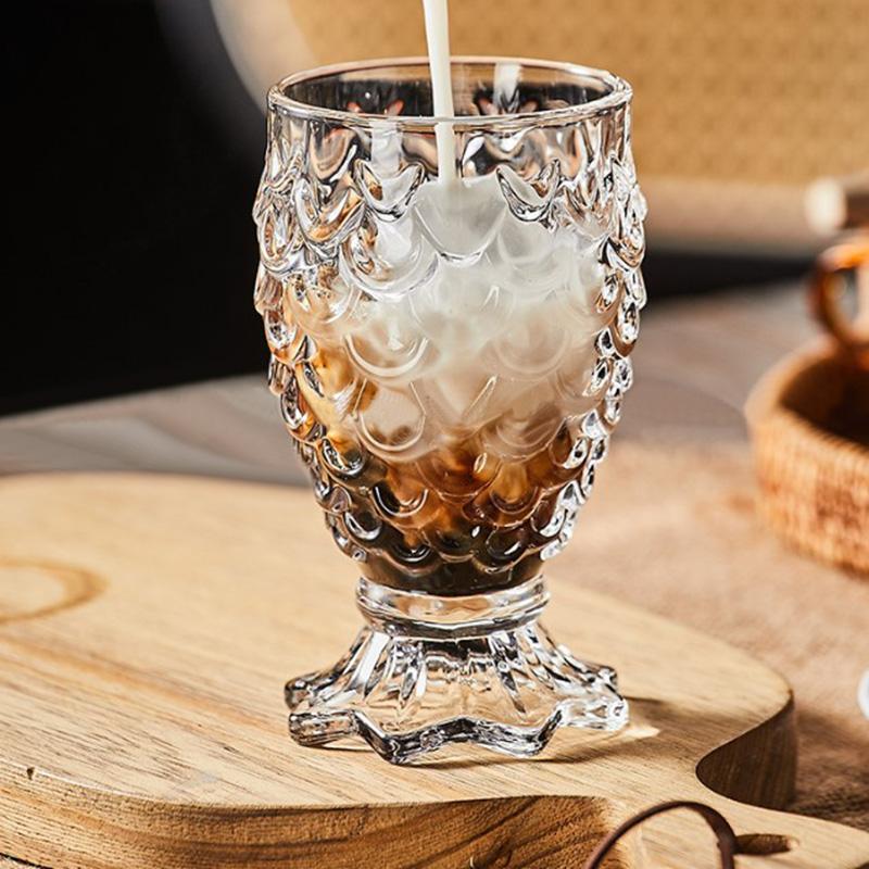 6pcs Set Mermaid Glass Cup 8.1 Oz Fish Scale Glass Cup 235ml Drinkware Ice Cream Juice Lemon Water Mugs Giving Gifts To Friends