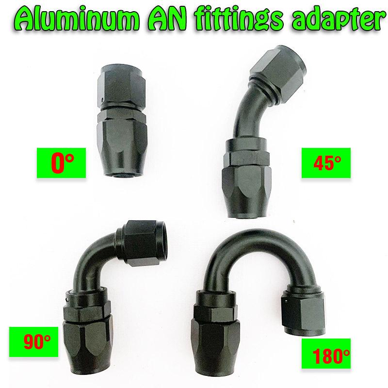 CEP Rubber Hose Nylon Braided Fuel Hose Rotary Joint Connection Adapter Kit AN4 AN6 AN8 AN10 AN12 Hose End Fittings