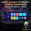 10.26" Android 13 Mirror Video Player Wireless Carplay Android Auto 8 Core GPS Navigation Rearview Car With Camera AUX Bluetooh