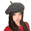 Autumn Hat Women's Versatile Embroidered Flower Beret Sweet and Cute Octagonal Hat Showing Face Little Painter Hat
