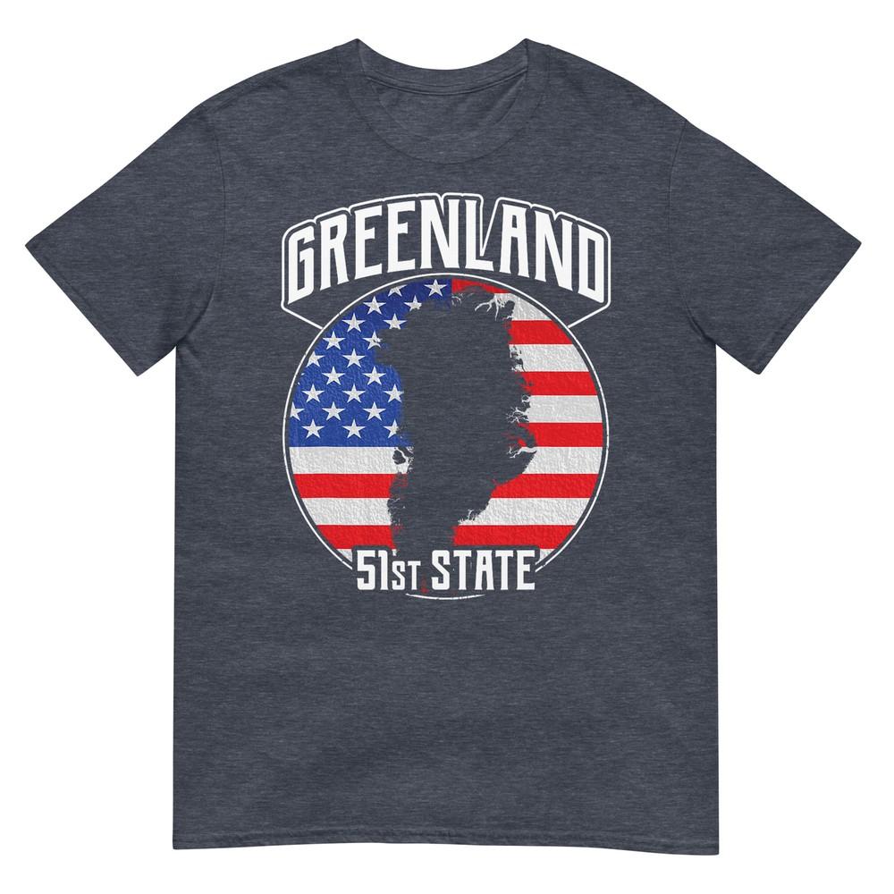 Greenland 51st State Distressed Usa Flag Retro Tshirt