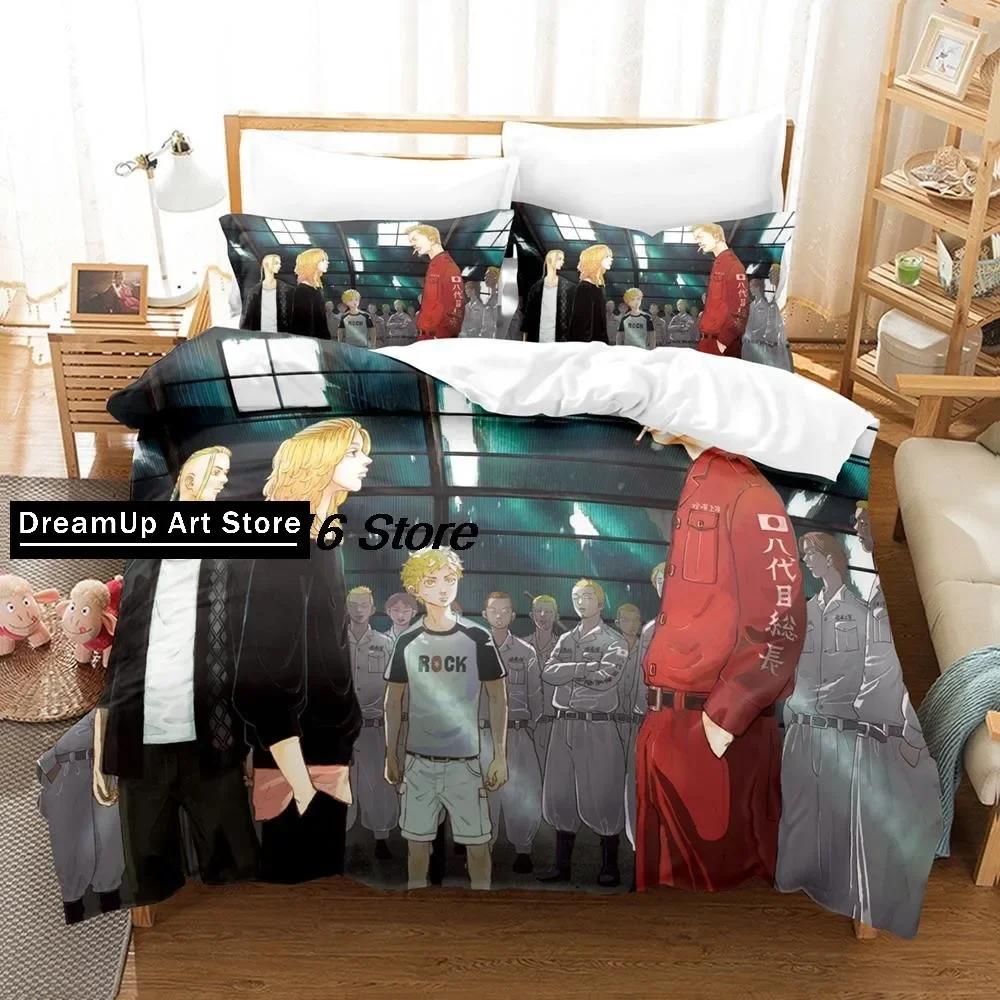 Tokyo Avenger Bedding Set Single Twin Full Queen King Size Bed Set Aldult Kid Bedroom Duvetcover Sets 3D Anime Bed Sheet Set