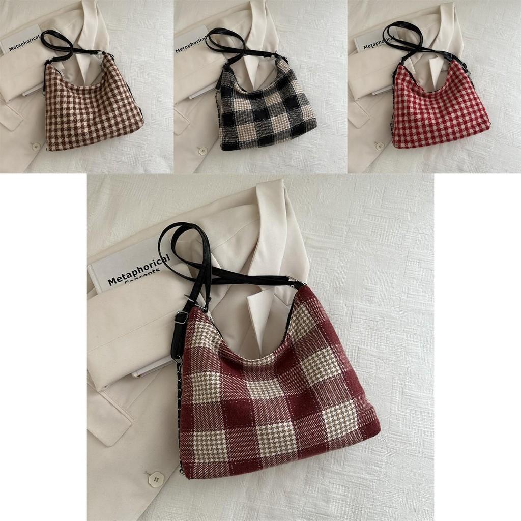 Trendy Large Capacity Plaid Womens Shoulder Tote Bag Perfect For Casual Outings