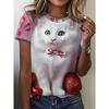 T-shirt Estiva alla Moda Stampata in 3D da Donna Traspirante Casual