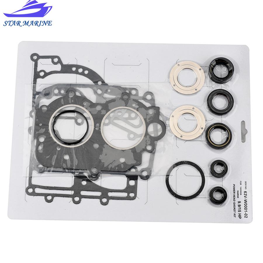 63V-W0001-01 GUARNIZIONE, COPERCHIO SUPERIORE Kit Sostituzione Per Motore Fuoribordo Parsun Hidea Yamaha 15HP 9.9HP 63V-W0001 Aftermarket