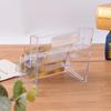 4 Pocket Desktop Clear Acrylic Business Card Holder Countertop Display Stand
