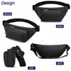 Waterproof waist pouch for men and perfect for and and perfect for crossbody women, work, cycling, fishing, work, more. Slim, stylish, wear. (Black)