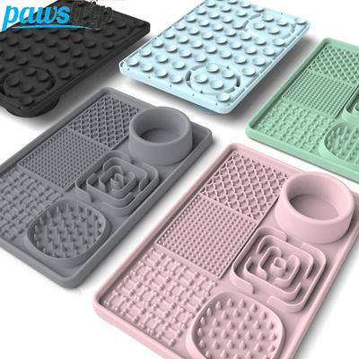 Silikon-Leckmatte für Hunde, Katzen, Hunde, langsame Futterspender, Hunde und Katzen, Slow-Food-Schalen mit Saugnapf, Joghurt-Erdnuss-Futter-Tischset