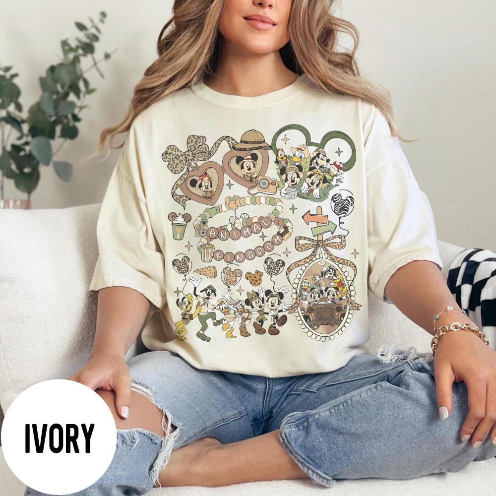 

Vintage Coquette Bows Mickey and Friends Animal Kingdom Tshirt Lets Get Wild Shirt Safari Mode Family Safari Shirts S