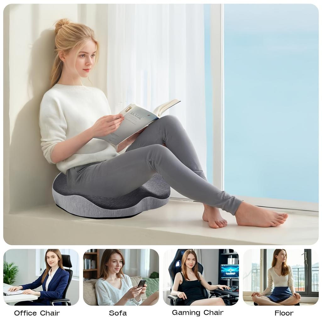 Memory Foam Donut Shaped Seat Cushion, Ergonomic Support Pad for Hip, Coccyx,Ischial Relief, Suitable for Office,Home,Car