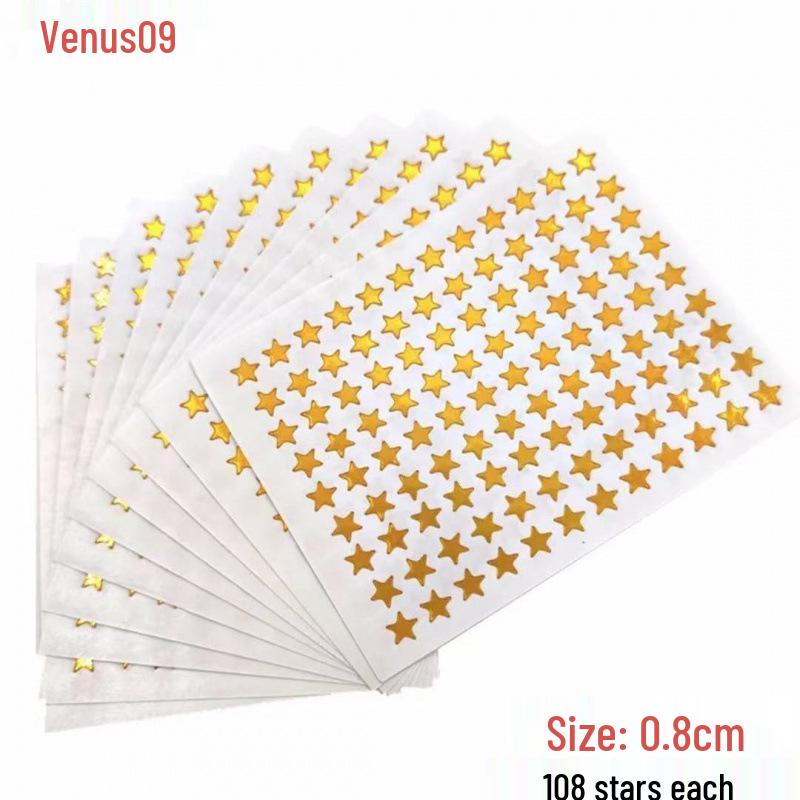 Golden Star and Flower Reward Stickers for Children - Ideal for Kindergarten Praise