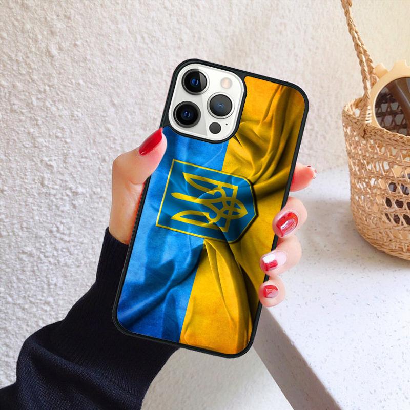 U-U-U-kraine Flag with Coat of Arms Phone Case Cover For iPhone 17 Air 16 15 14 12 13 Pro Max Plus Coque Fundas