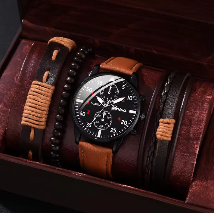 New Men S Watch Set Casual Explosive Men S Bracelet Business Explosive Quartz Men S Watch Bulk price