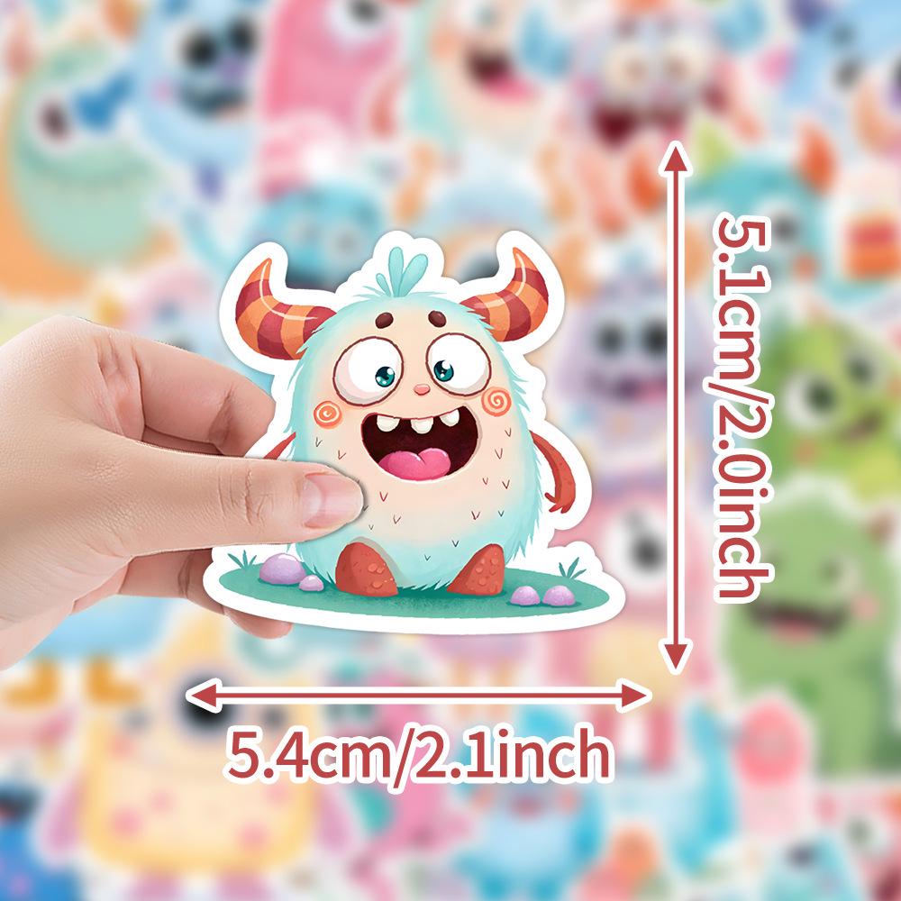 50 Cute Big-Eyed Animal Stickers - Waterproof, Decorative for Water Bottles & Phones