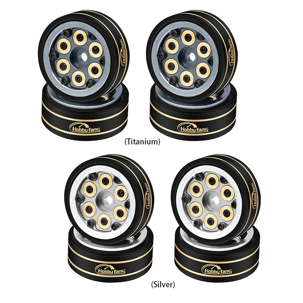 

4pcs Aluminum Alloy 1inch Wheel Rim Hub for SCX24 TRX4M FCX24 RC Crawler Titanium