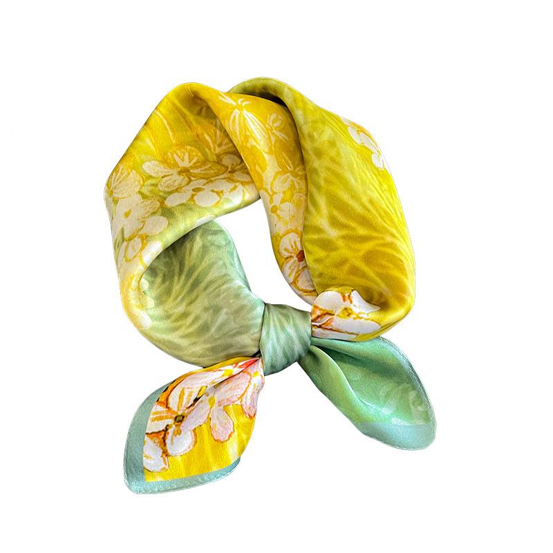 1116 New Silk Scarves, Youthful, Chic, Fashionable Small Square Scarves, Printed Elegant and Versatile, Mulberry Silk Scarves Wholesale