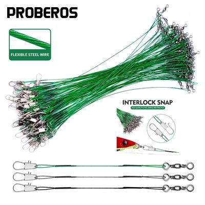 Vorfach aus Stahl mit Sicherheitsnadeln, Achterring, Stahlvorfach, Luya Angelzubehör, 10 Stück/Packung