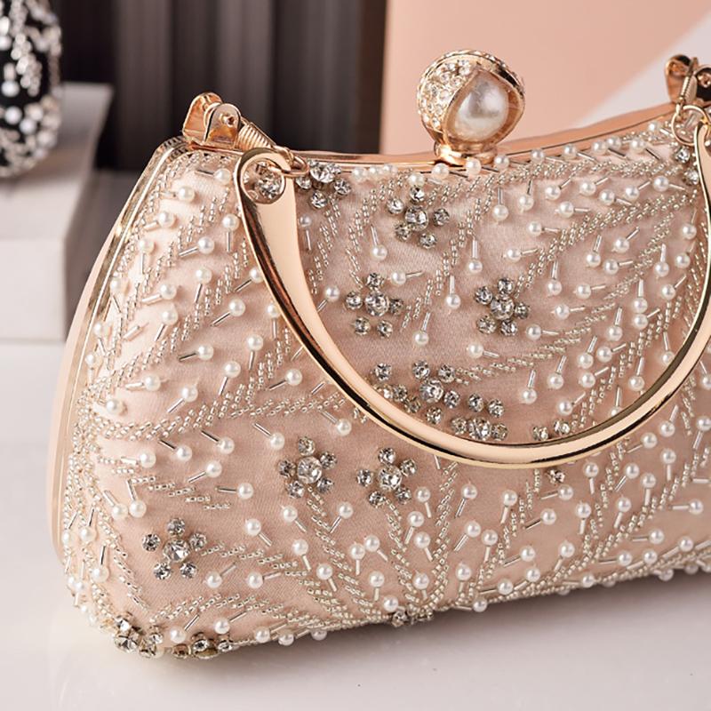 Black Handbag Beading Vintage Women's Party Bags Luxury Brands Wholesale Clutch Pearl Hasp Crossbody Bags Fashion Handmade
