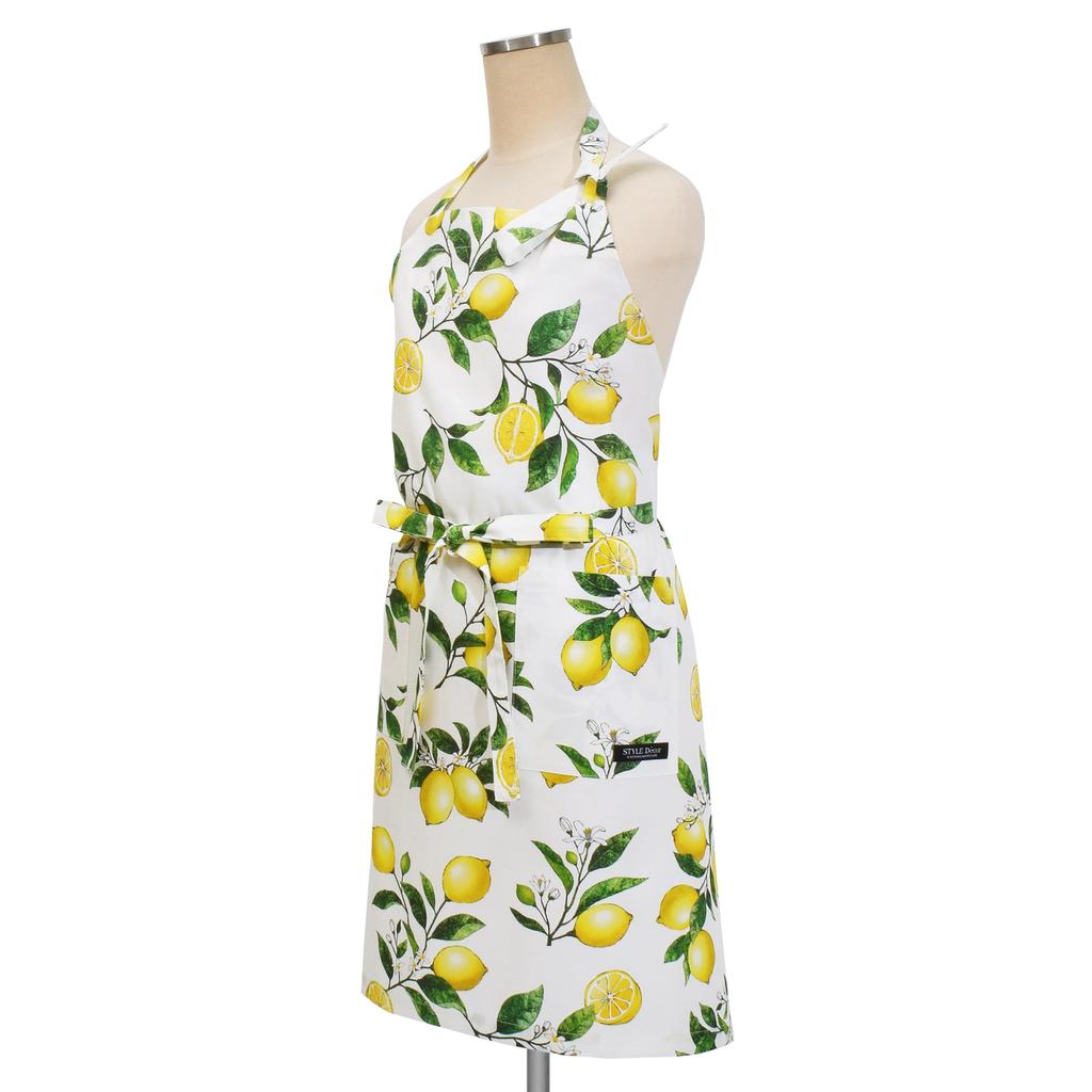 STYLE Decor Set Mitten Pot Set Apron Kitchen Cooking Citrus Lemon Gift Celebration Stylish Cute STYLE Decor W8701400 2-piece