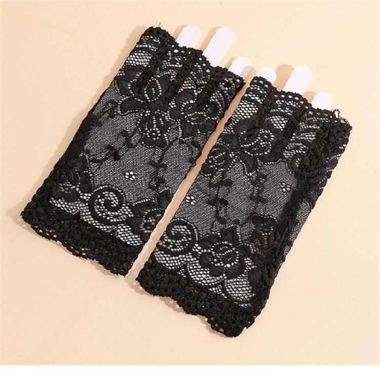 Vintage Style Lace Gloves For Formal Occasion Half Finger Wrist Coverage Ideal For Photoshoot Ceremonies