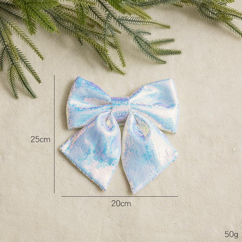 Large Pink and Gold Glitter Christmas Bow Ornament