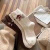 Socks Women'S Thickened Warm Wool Socks Cartoon Puppy Cute Versatile Medium Tube Socks Fleece Soft Stacking Socks