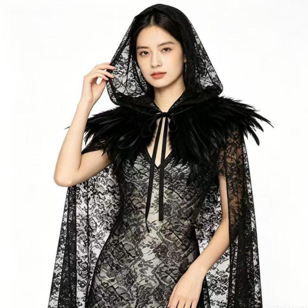 Lace-up Overcoats Vintage Vintage Hooded Cape New Design Halloween Hooded Cloak