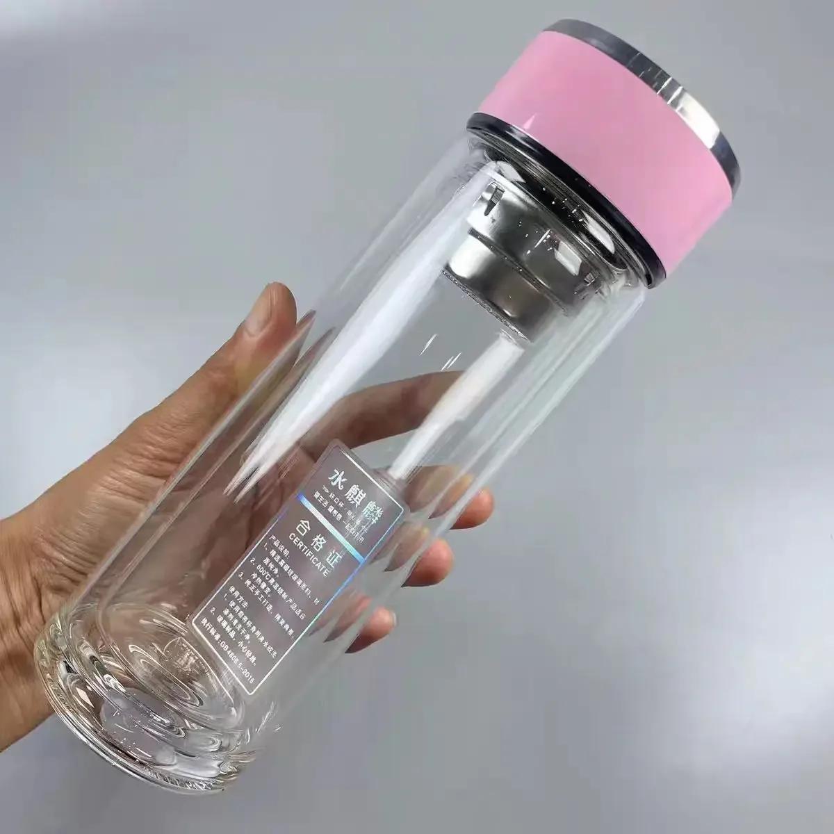 

Стеклянный стакан для воды, двухслойный, офисный стакан, бутылка для воды, мужская и женская чашка для чая, деловые чашки, стакан с утолщенным дном 280CM 6 18CM розовый