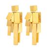 2024 New Metal Square Geometric Tassels Dangle Stud Earrings for Women Fashion Holiday Party Gifts Jewelry