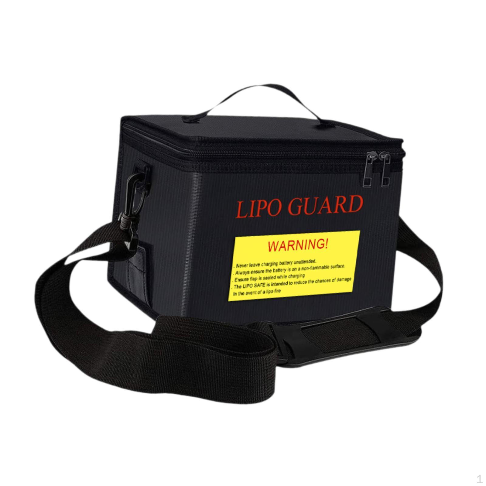 

Огнестойкая сумка для аккумулятора Lipo, безопасная сумка из ПВХ с огнестойким покрытием Black With strap