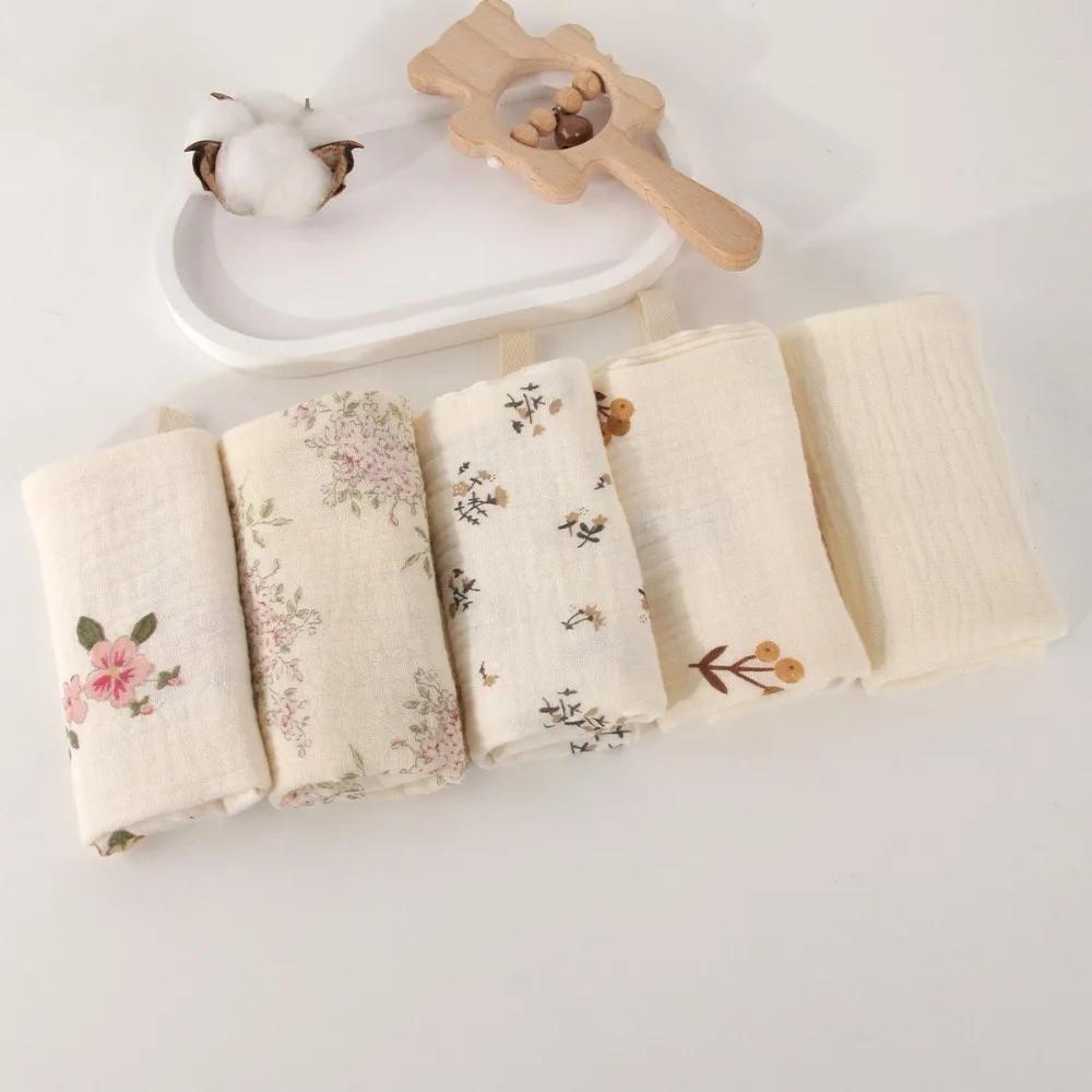 3/5 Pièces 6 Couches Coton Pur Lingette Bébé Coton Doux Gaze Coton Serviette de Régurgitation Nouveau-né Serviettes Bébé Absorbantes Serviettes Carrées