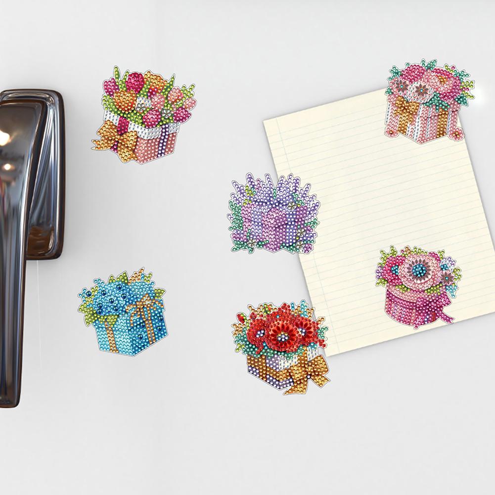 6Pcs Diamond Painting Refrigerator Magnets Fridge Magnets Diamond Art Diamond Art Magnets DIY Art Crafts for Adults Beginners