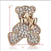 Trendy Crystal Gold Color Animal Bear Brooches For Women Sweater Pins With Rhinestone Xmas  Jewelry Gifts